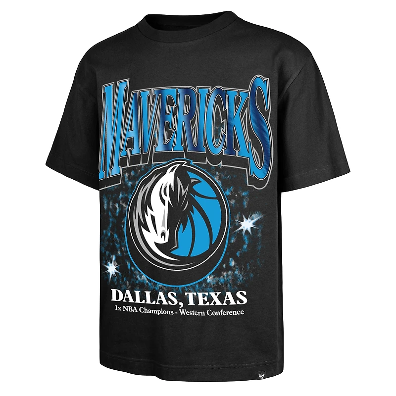 Men's '47 Black Dallas Mavericks Past Champs Collection Flashbulb Foundation T-Shirt