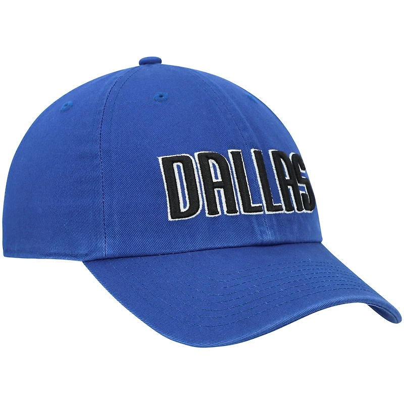 Men's '47 Royal Dallas Mavericks Clean Up Wordmark Adjustable Hat