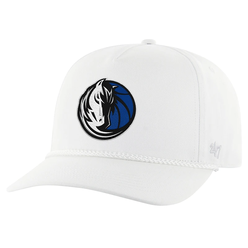 Casquette réglable '47 blanche Dallas Mavericks Core Logo Rope Hitch pour hommes