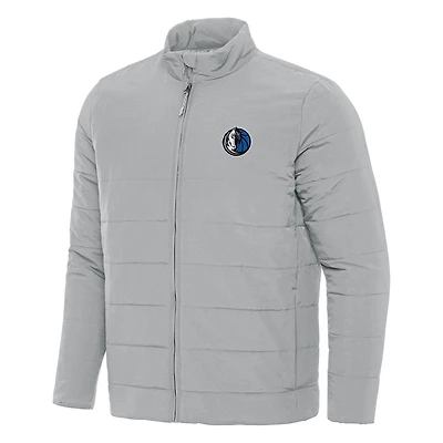 Doudoune zippée intégrale Swelter des Dallas Mavericks pour homme, gris antigua