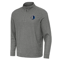 Sweat-shirt à fermeture éclair discrète Antigua Heather Black Dallas Mavericks pour homme