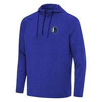Sweat à capuche zippé quart de tour raglan bleu chiné Antigua Dallas Mavericks Spikes pour homme