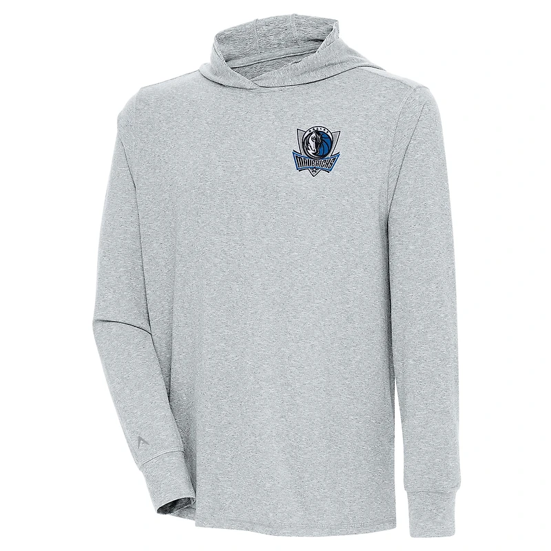 T-shirt à capuche manches longues pour homme, gris chiné, Dallas Mavericks Saga