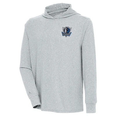 T-shirt à capuche manches longues pour homme, gris chiné, Dallas Mavericks Saga