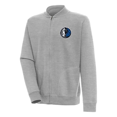 Veste zippée Victory Antigua gris chiné pour homme des Dallas Mavericks