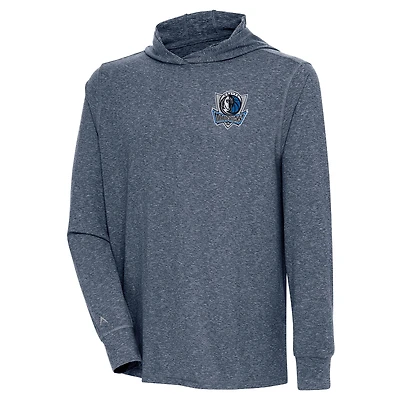 T-shirt à capuche manches longues pour homme, bleu marine chiné, Dallas Mavericks Saga