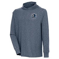 T-shirt à capuche manches longues pour homme, bleu marine chiné, Dallas Mavericks Saga