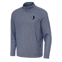 Sweat-shirt à fermeture éclair discrète Antigua Heather Navy pour homme des Dallas Mavericks