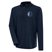 Pull léger à fermeture éclair quart de tour Antigua Heather Navy Dallas Mavericks pour homme