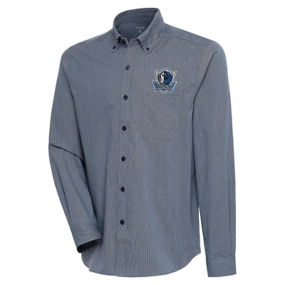 Chemise boutonnée de compression Antigua Navy Dallas Mavericks pour homme