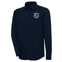 Men's Antigua  Navy Dallas Mavericks Steamer Button-Up Shacket
