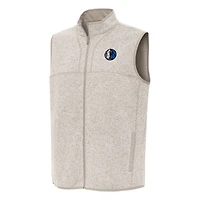 Gilet zippé Fortune des Dallas Mavericks d'Antigua Oatmeal pour homme