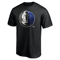T-shirt noir pour homme avec mascotte des Dallas Mavericks de minuit