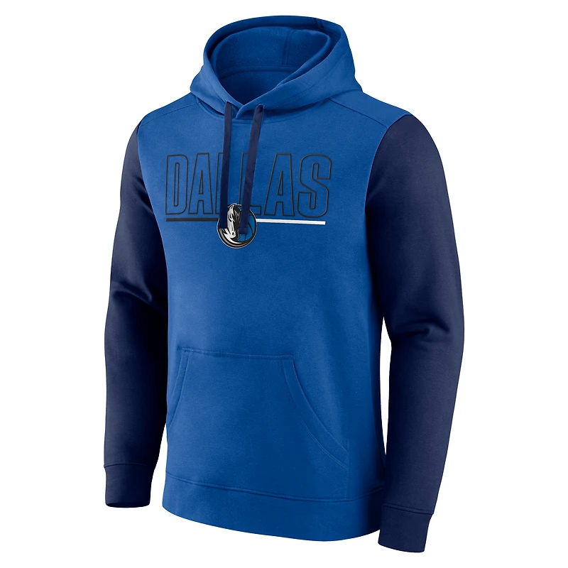 Sweat à capuche blocs de couleurs bleu Dallas Mavericks Outline pour homme