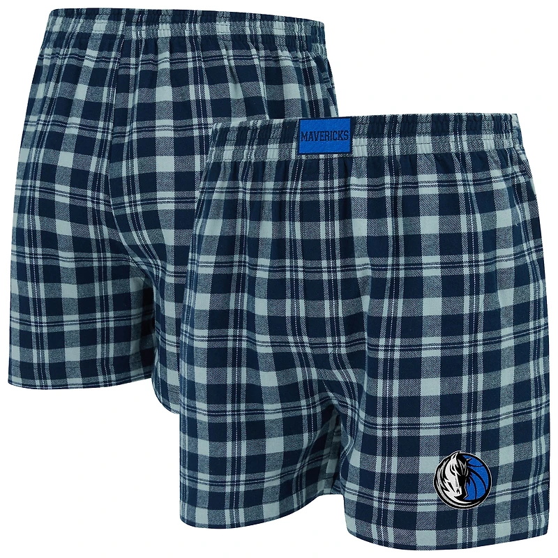 Boxer en flanelle Hawthorn bleu marine/gris Dallas Mavericks pour homme Concepts Sport