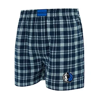 Men's Concepts Sport Navy/Gray Dallas Mavericks Hawthorn Flannel Boxer