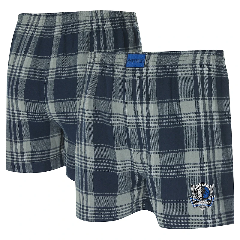 Men's Concepts Sport Navy Dallas Mavericks Region Flannel Boxer Short