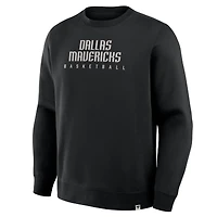 Sweat-shirt à capuche noir Fanatics pour homme, collection Crossover Dallas Mavericks, entraînement de rotation défensive, qualité supérieure