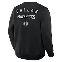 Sweat-shirt à capuche noir Fanatics pour homme, collection Crossover Dallas Mavericks, entraînement de rotation défensive, qualité supérieure