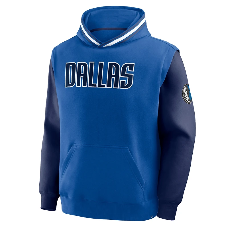 Men's Fanatics  Blue/Navy Dallas Mavericks Half Court Shot Clock Fastbreak Hoodie