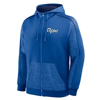 Men's Fanatics Blue Dallas Mavericks Back Door Cut Play Defender Full-Zip Hoodie