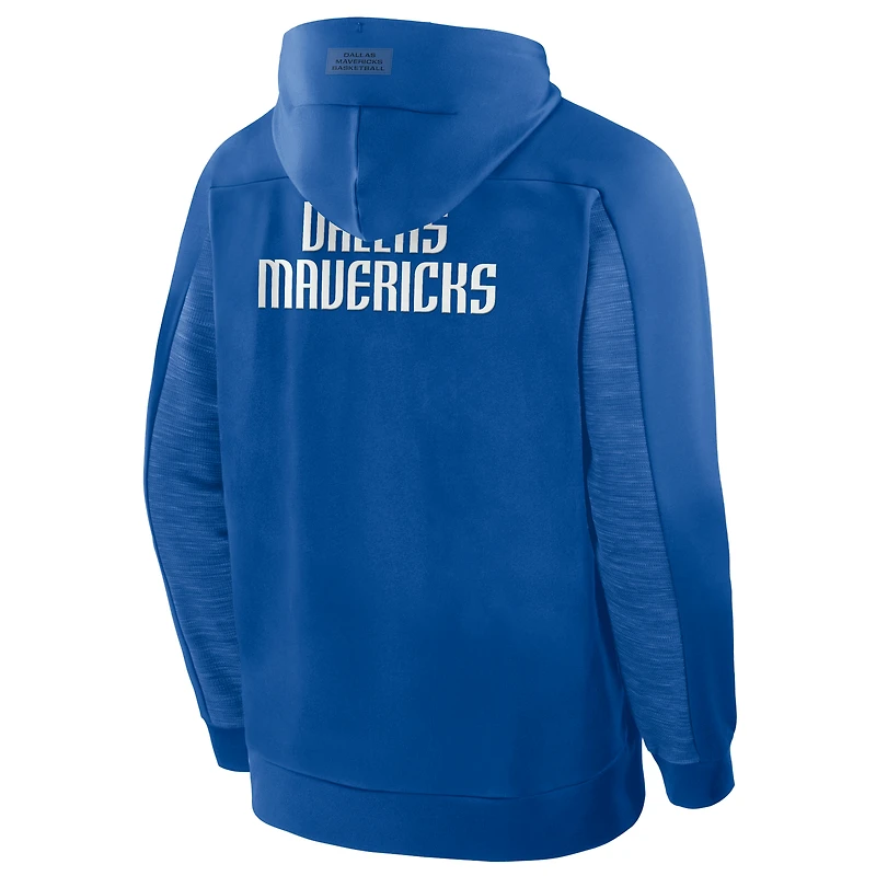 Men's Fanatics Blue Dallas Mavericks Back Door Cut Play Defender Full-Zip Hoodie