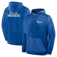 Men's Fanatics Blue Dallas Mavericks Back Door Cut Play Defender Full-Zip Hoodie