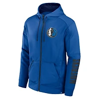 Men's Fanatics  Blue Dallas Mavericks Baller Defender Performance Full-Zip Hoodie