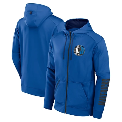 Men's Fanatics Blue Dallas Mavericks Baller Defender Performance Full-Zip Hoodie