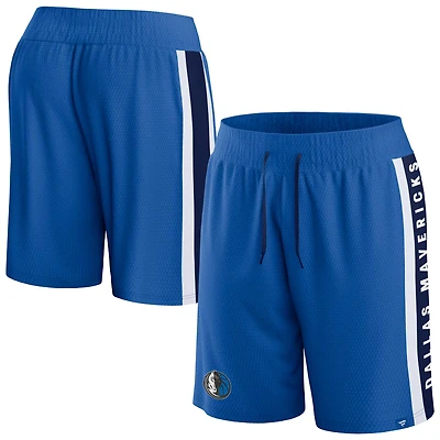 Short en maille emblématique Fanatics Blue Dallas Mavericks Referee pour homme