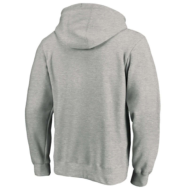 Sweat à capuche ajusté Fanatics Heather Gray Dallas Mavericks pour homme, avec logo principal de l'équipe.