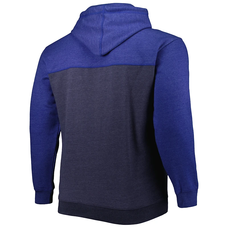 Men's Fanatics Navy/Royal Dallas Mavericks Big & Tall Down and Distance Full-Zip Hoodie