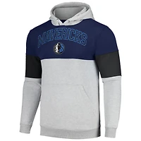 Men's Fanatics Navy Dallas Mavericks Contrast Pieced Pullover Hoodie