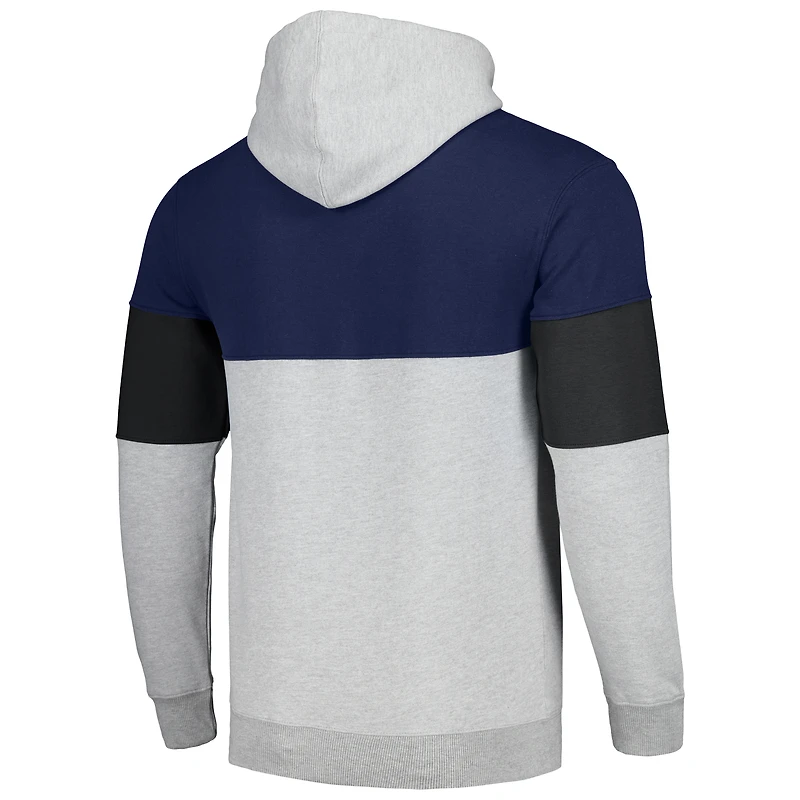 Men's Fanatics Navy Dallas Mavericks Contrast Pieced Pullover Hoodie