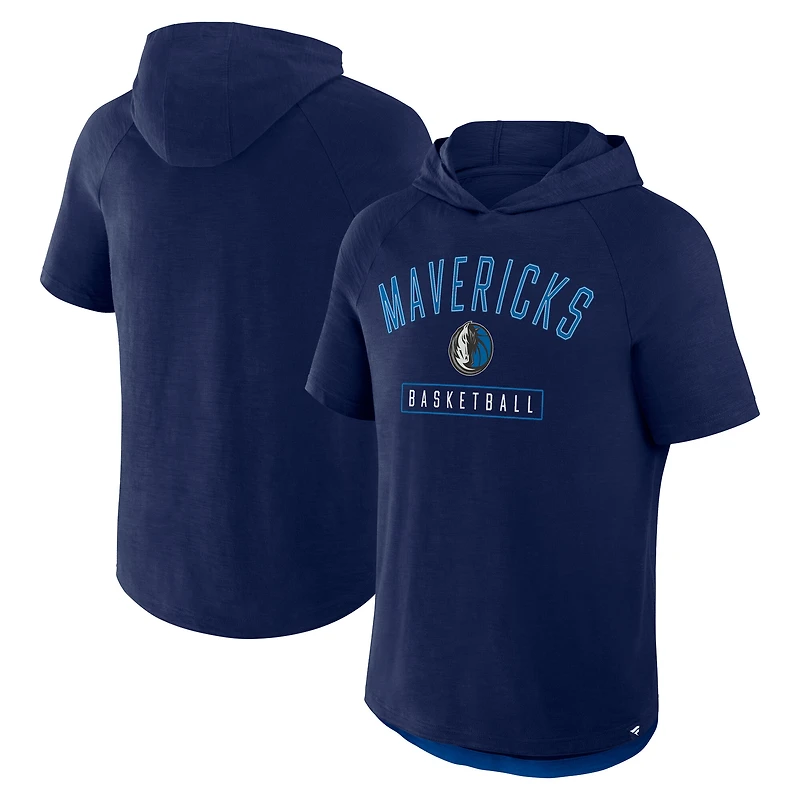 T-shirt à capuche raglan bleu marine Dallas Mavericks Fanatics pour homme