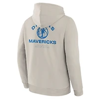 Men's Fanatics Off White Dallas Mavericks Crossover Collection Blocked Shot Premium Pullover Hoodie