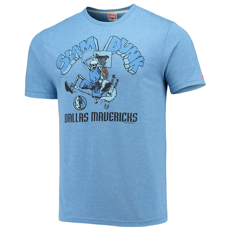 T-shirt à trois mélanges Homage Blue Dallas Mavericks NBA x Grateful Dead pour homme