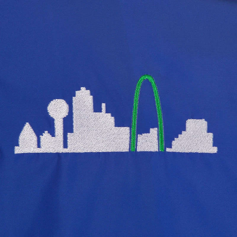 Blouson aviateur en nylon entièrement zippé JH Design Royal Dallas Mavericks City Edition 2022/23 pour homme