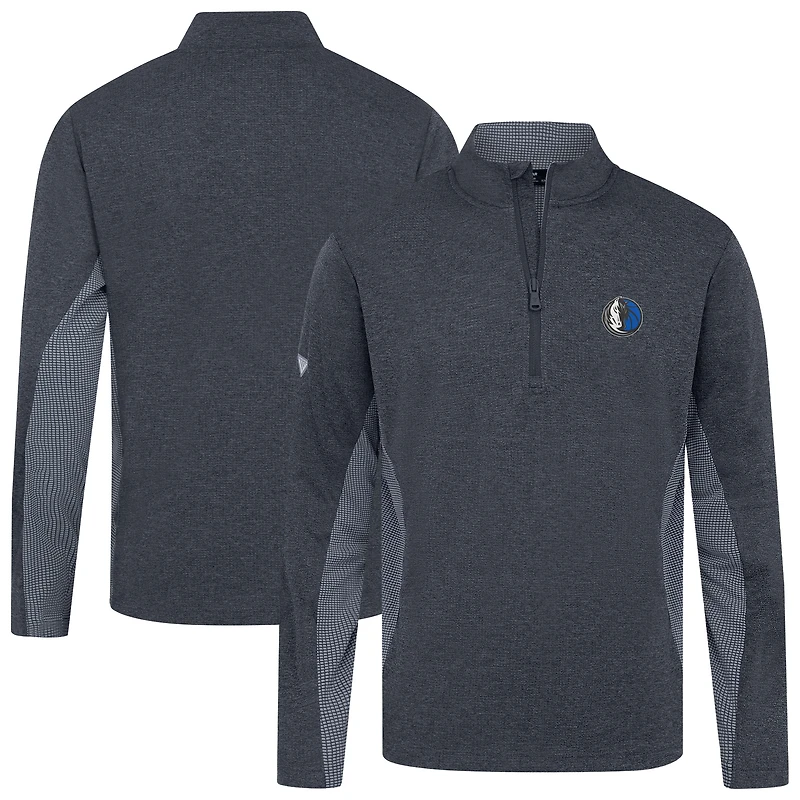 Men's Levelwear Dark Heather Gray Dallas Mavericks Waffle Insignia 2.0 Quarter-Zip Pullover