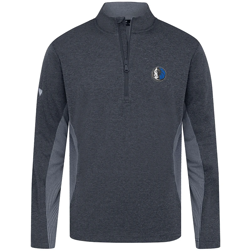 Men's Levelwear Dark Heather Gray Dallas Mavericks Waffle Insignia 2.0 Quarter-Zip Pullover
