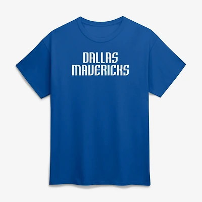 Men's Logo Athletic Blue Dallas Mavericks Wordmark T-Shirt