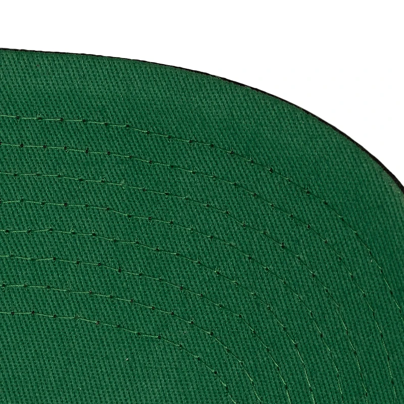 Casquette ajustable Mitchell & Ness noire Dallas Mavericks Busted Logo Wordmark Wrap Around Pro Pinch pour homme