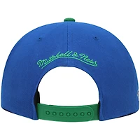 Casquette Snapback bleu/vert Dallas Mavericks Hardwood Classics Mitchell & Ness pour hommes