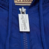 Veste coupe-vent à capuche entièrement zippée Mitchell & Ness bleue Dallas Mavericks Playmaker pour homme