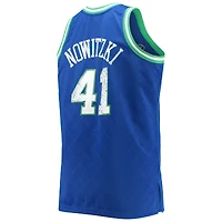 Men's Mitchell & Ness Dirk Nowitzki Blue Dallas Mavericks Big Tall 1998/99 NBA 75th Anniversary Diamond Swingman Jersey