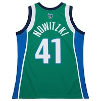Men's Mitchell & Ness Dirk Nowitzki Green Dallas Mavericks 2004/05 Hardwood Classics Authentic Jersey