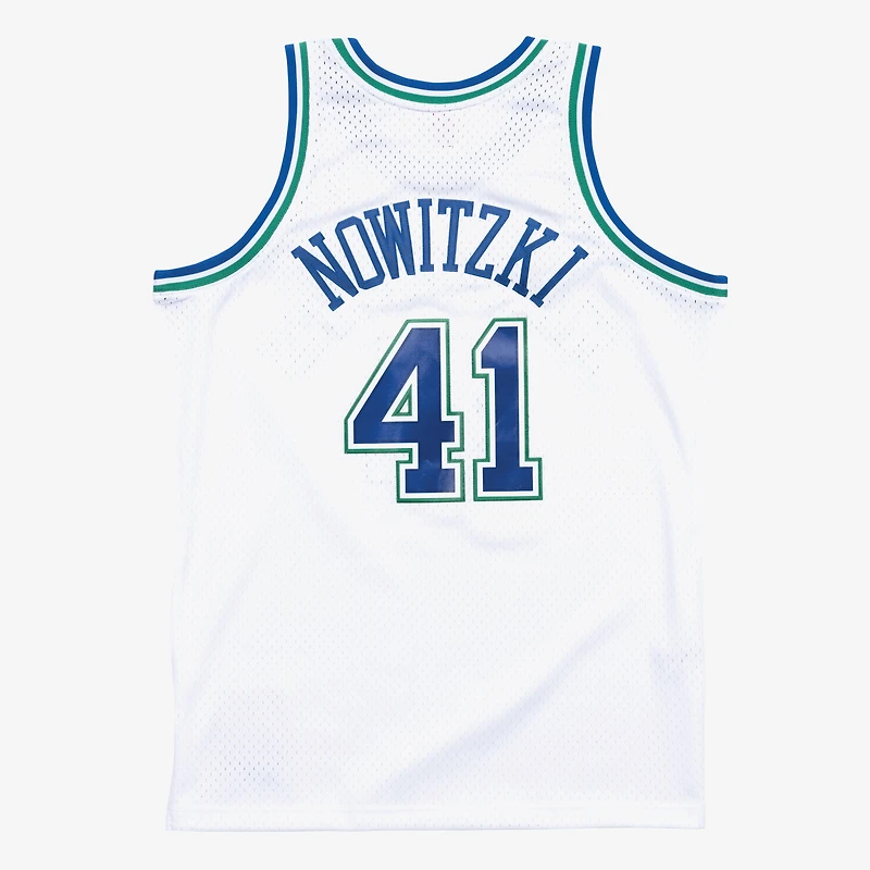 Men's Mitchell & Ness Dirk Nowitzki White Dallas Mavericks 1998-99 Hardwood Classics Swingman Jersey