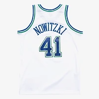Men's Mitchell & Ness Dirk Nowitzki White Dallas Mavericks 1998-99 Hardwood Classics Swingman Jersey