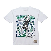 T-shirt blanc à imprimé craie Dallas Mavericks Hardwood Classics de Mitchell & Ness Dirk Nowitzki pour homme
