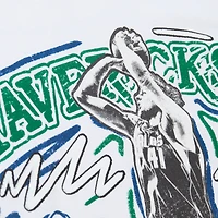 T-shirt blanc à imprimé craie Dallas Mavericks Hardwood Classics de Mitchell & Ness Dirk Nowitzki pour homme